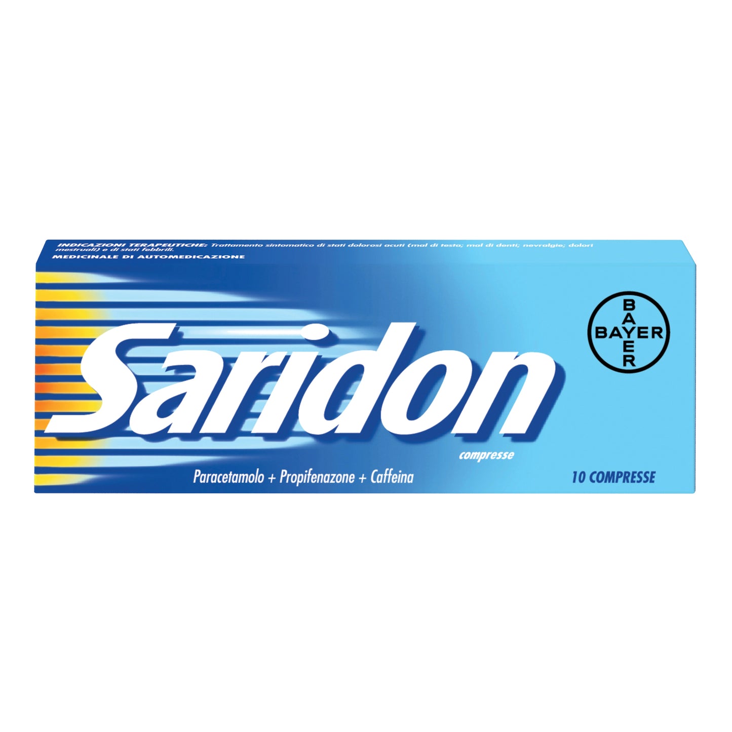 Saridon 10 compresse paracetamolo 250mg+propifenazone 150 mg+caffeina 25 mg