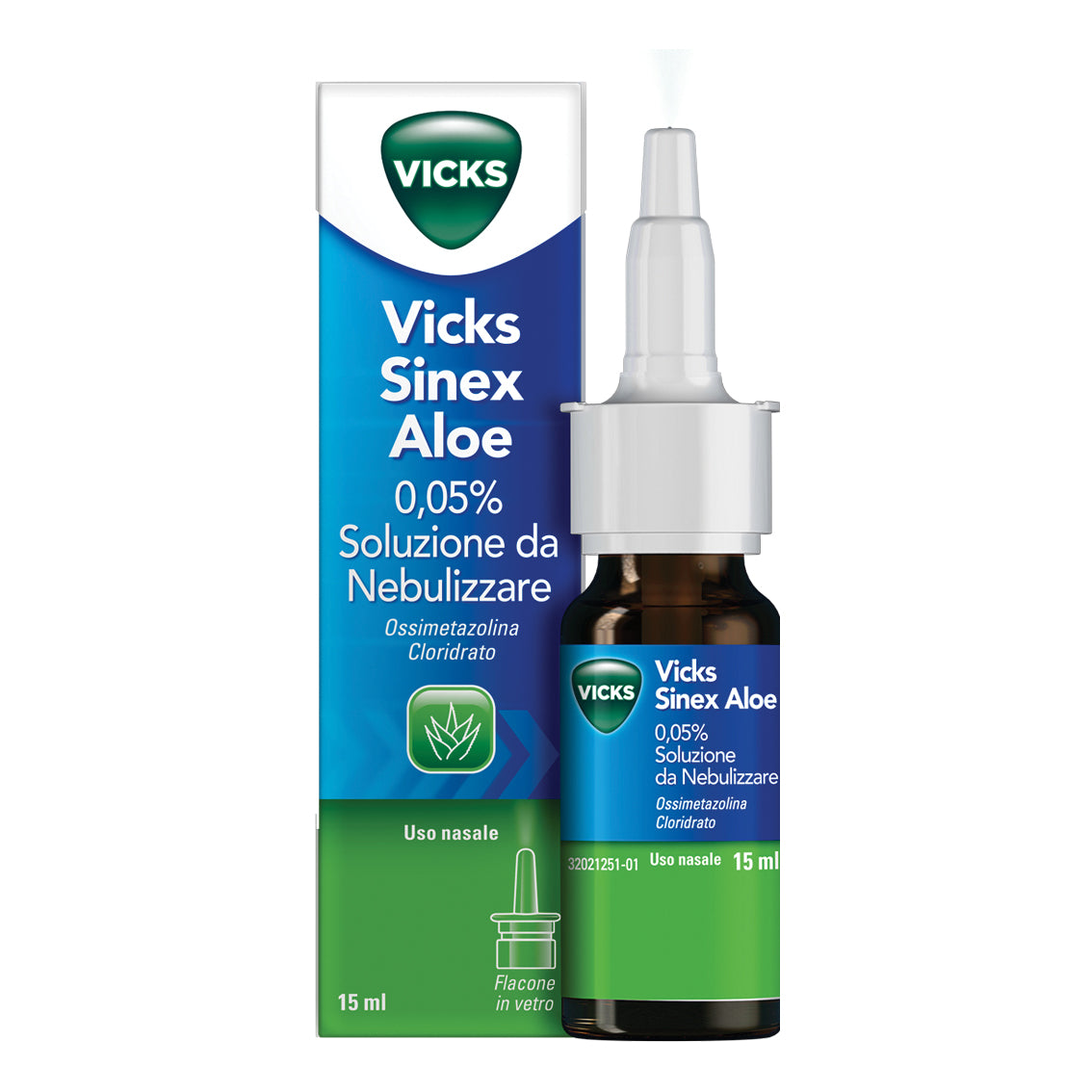 Vicks Sinex Aloe Spray Nasale 0,5% di Ossimetazolina 15 ml