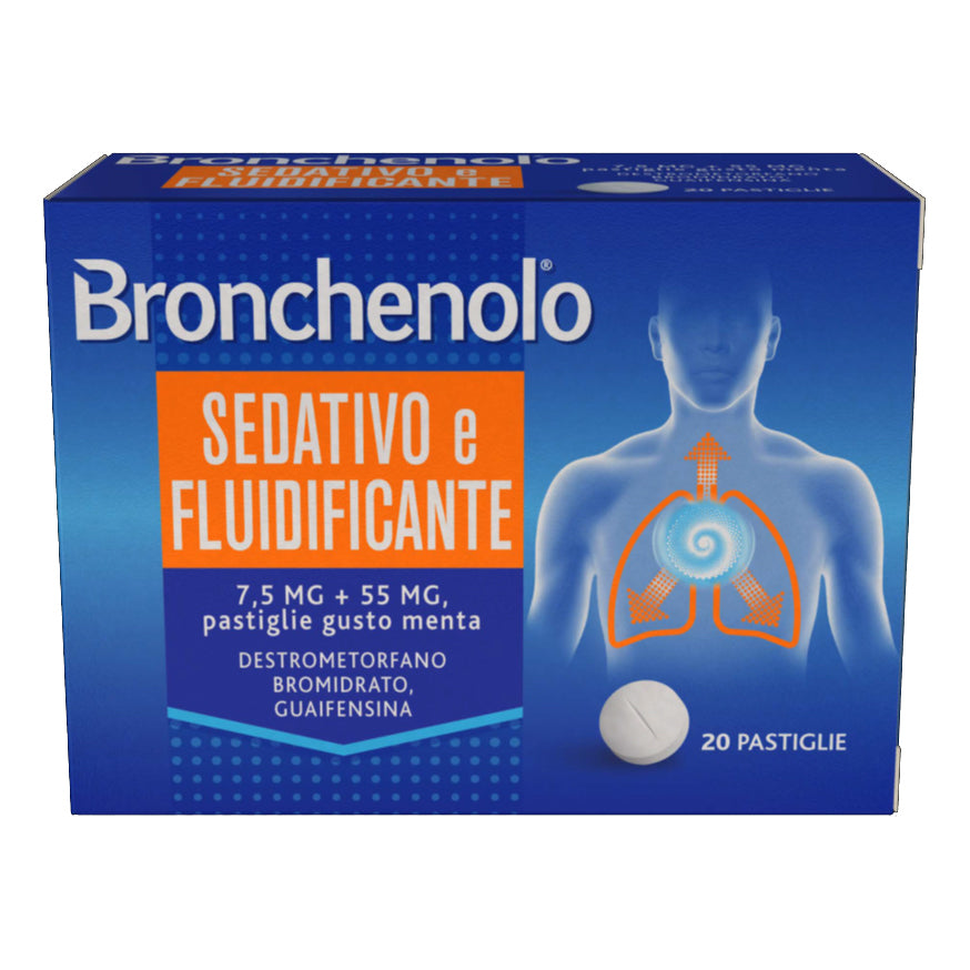 Bronchenolo sedativo fluidificante 20 pastiglie gusto menta