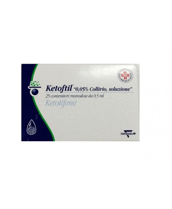 Ketoftill collirio antistaminico 25 flaconcini monodose 0,05% di ketotifene