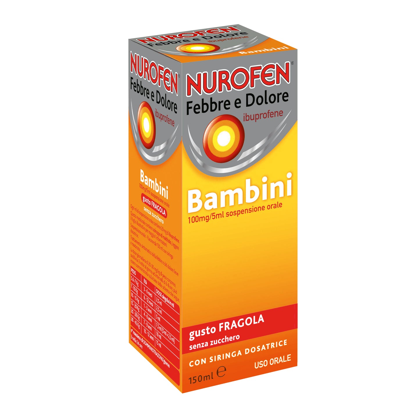 Nurofen Febbre e Dolore Sciroppo Bambini 100mg/5ml Gusto Fragola