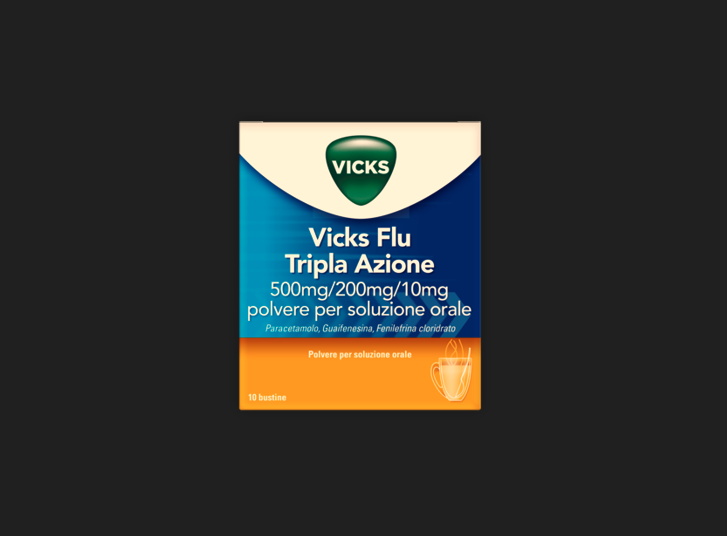 Vicks Flu Tripla Azione Raffreddore E Influenza 10 Buste