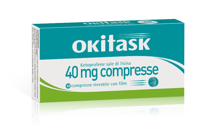 Okitask 10 compresse rivestite 40mg Ketoprofene Sale di Lisina