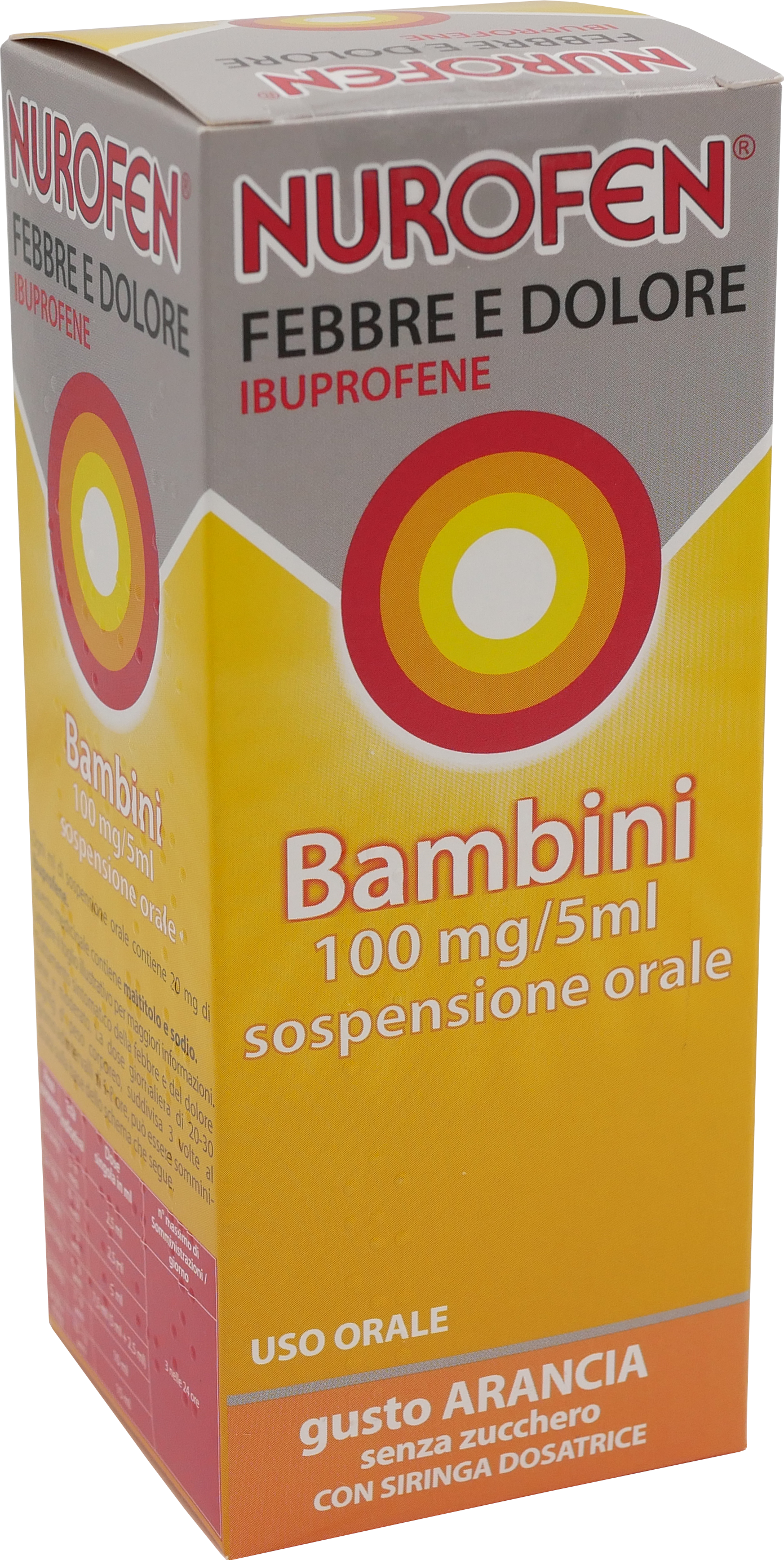 Nurofen Febbre e Dolore Sciroppo Bambini 100mg/5ml Gusto Arancia