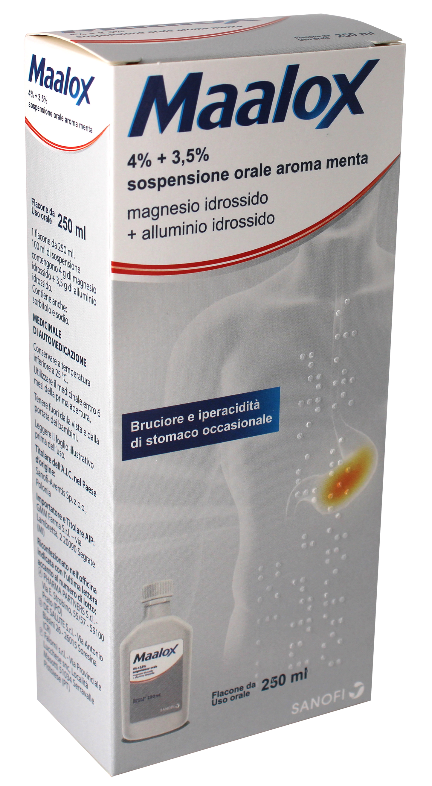 Maalox Sospensione Orale Contro Acidità di Stomaco Occasionale 250 ml