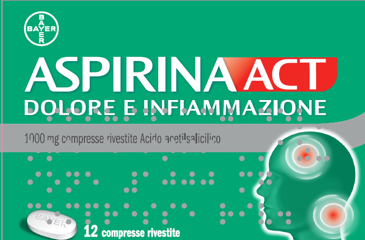 Aspirina Act Dolore e Infiammazione 12 compresse da 1000mg ad azione rapida