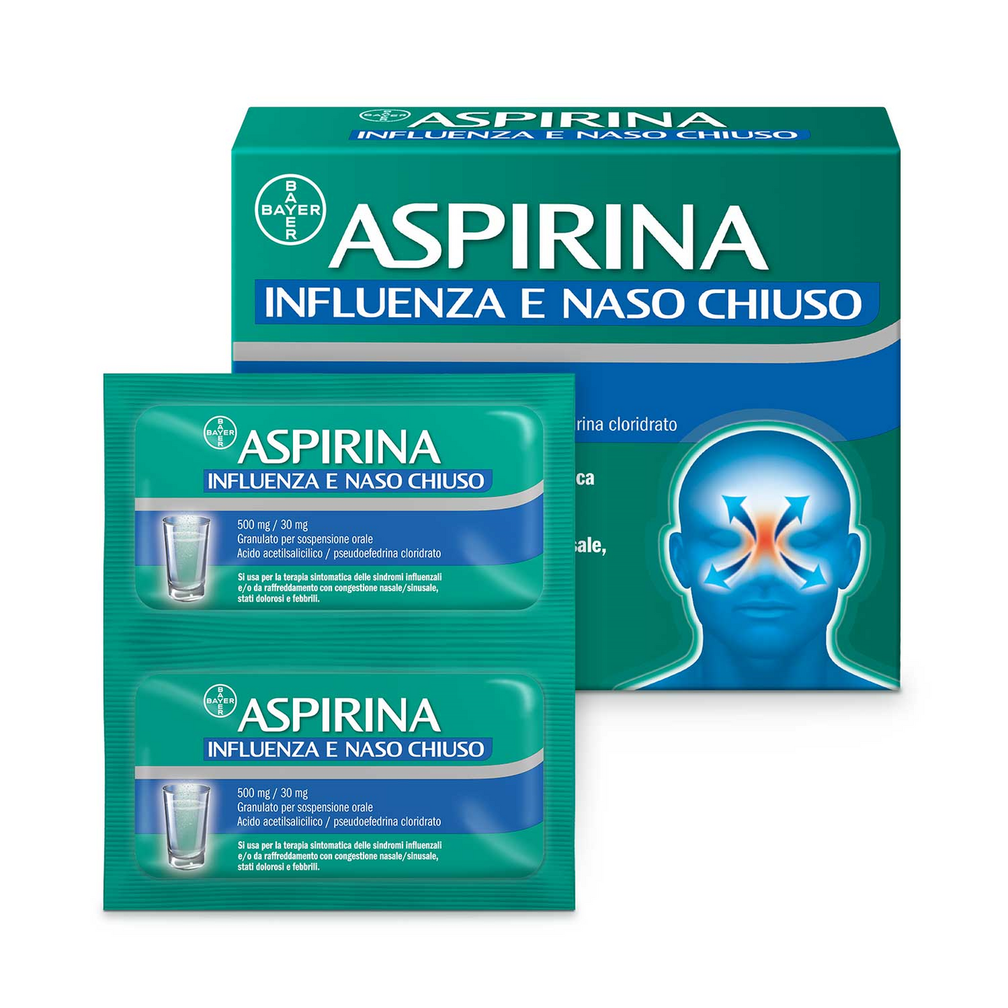 Aspirina Influenza e Naso Chiuso 10 compresse effervescenti 500+30mg