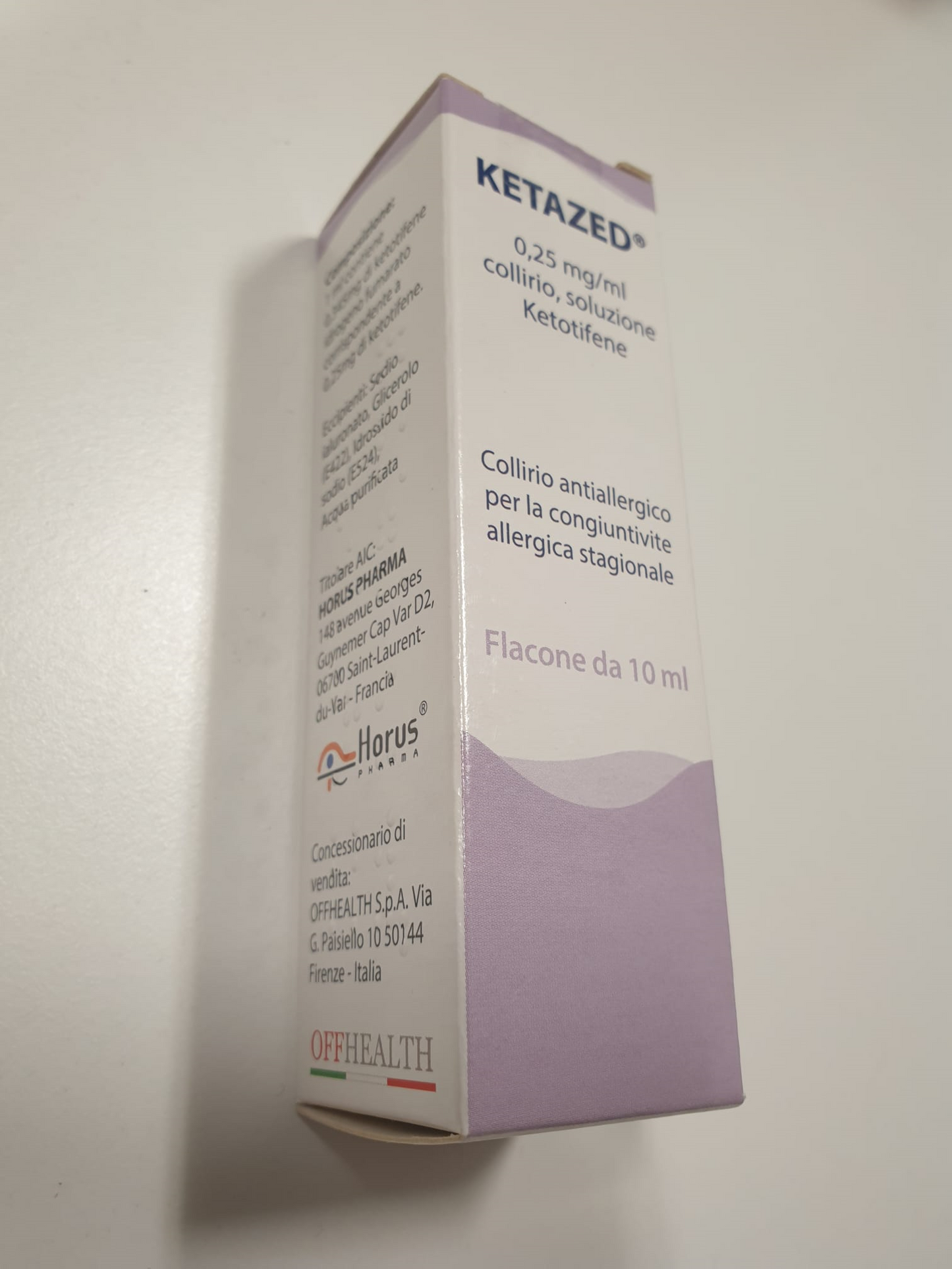 Ketazed collirio antistaminico 1 flacone da 10ml 0,25mg/ml ketotifene