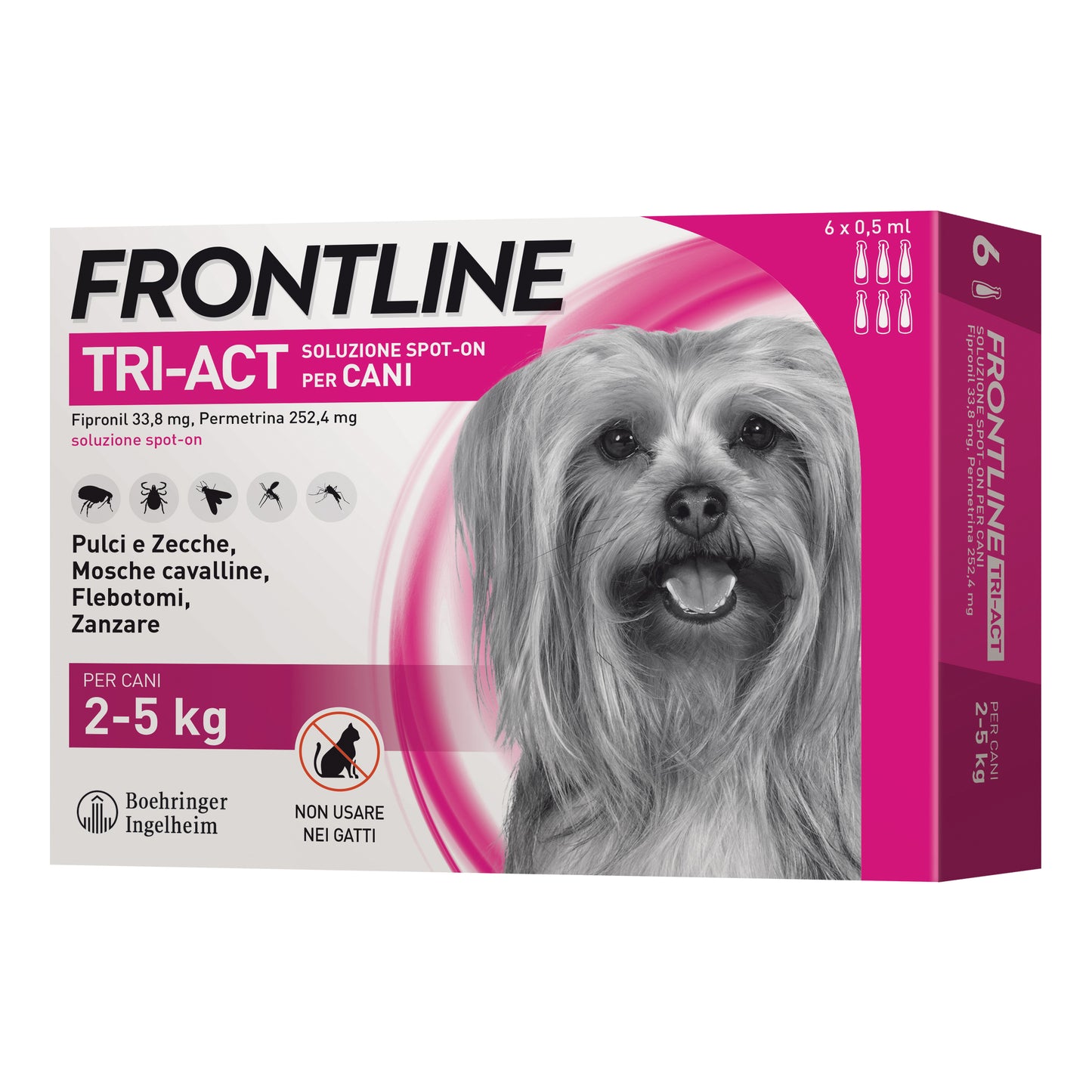 Frontline Tri-Act Spot On 6 pipette per cani da 2-5Kg