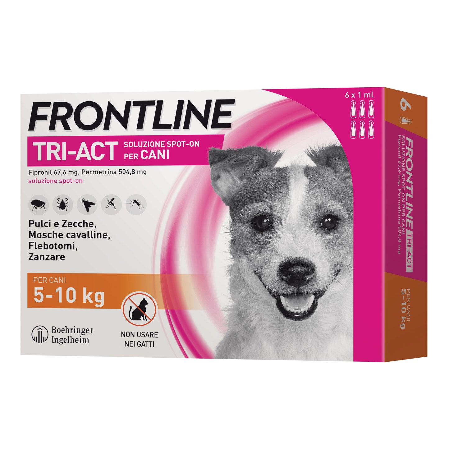 Frontline Tri-Act Spot On 6 pipette per cani da 5-10 Kg