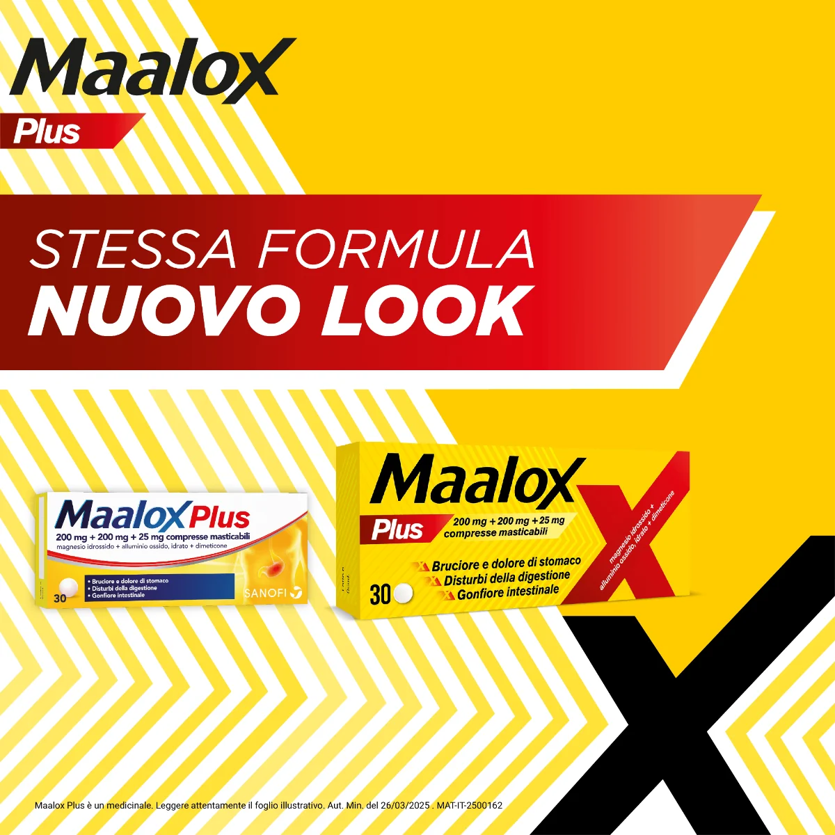 Maalox Plus antiacido 30 compresse masticabili per gonfiore e bruciore di stomaco