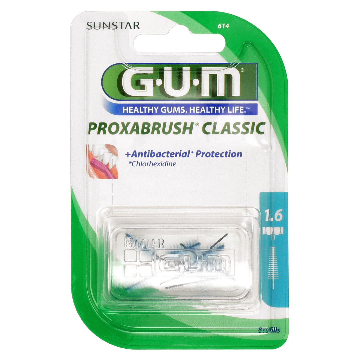 GUM PROXABRUSH CLASSIC 614 SCOVOLINO INTERDENTALE 8 PEZZI