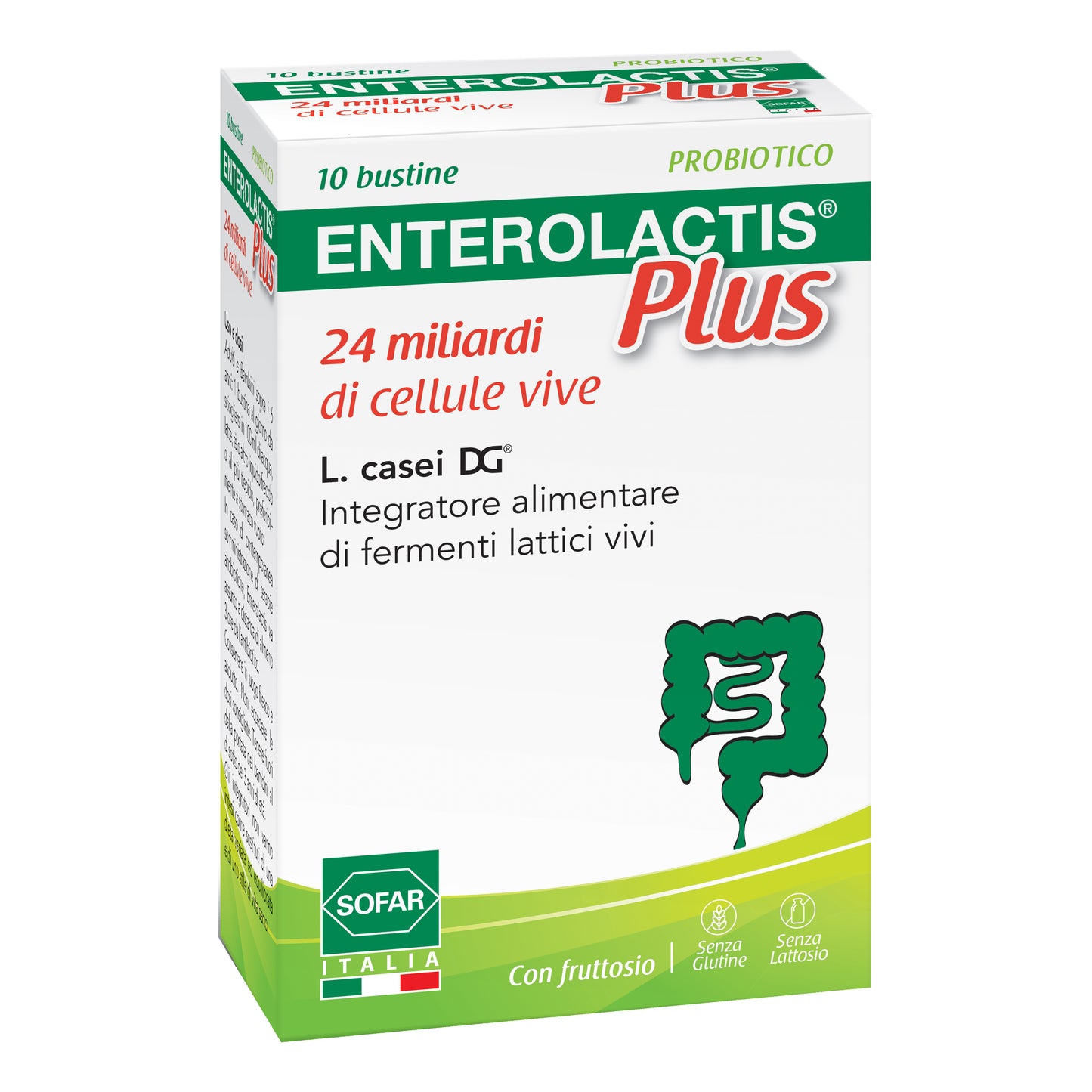 Enterolactis Plus 10 bustine Integratore di 24 miliardi di fermenti lattici vivi L.Casei