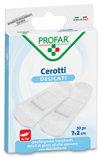 CEROTTO TESSUTO NON TESSUTO DELICATO MEDI 7X2 CM 20 PEZZI PROFAR