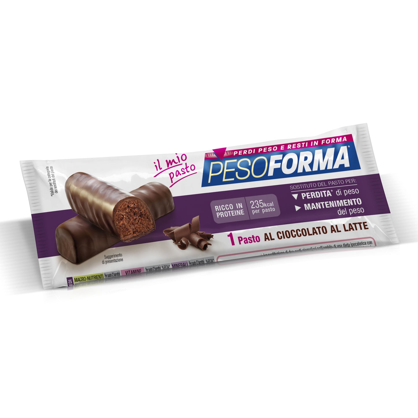 PESOFORMA BARRETTA MONOPASTO CIOCCOLATO 62 G