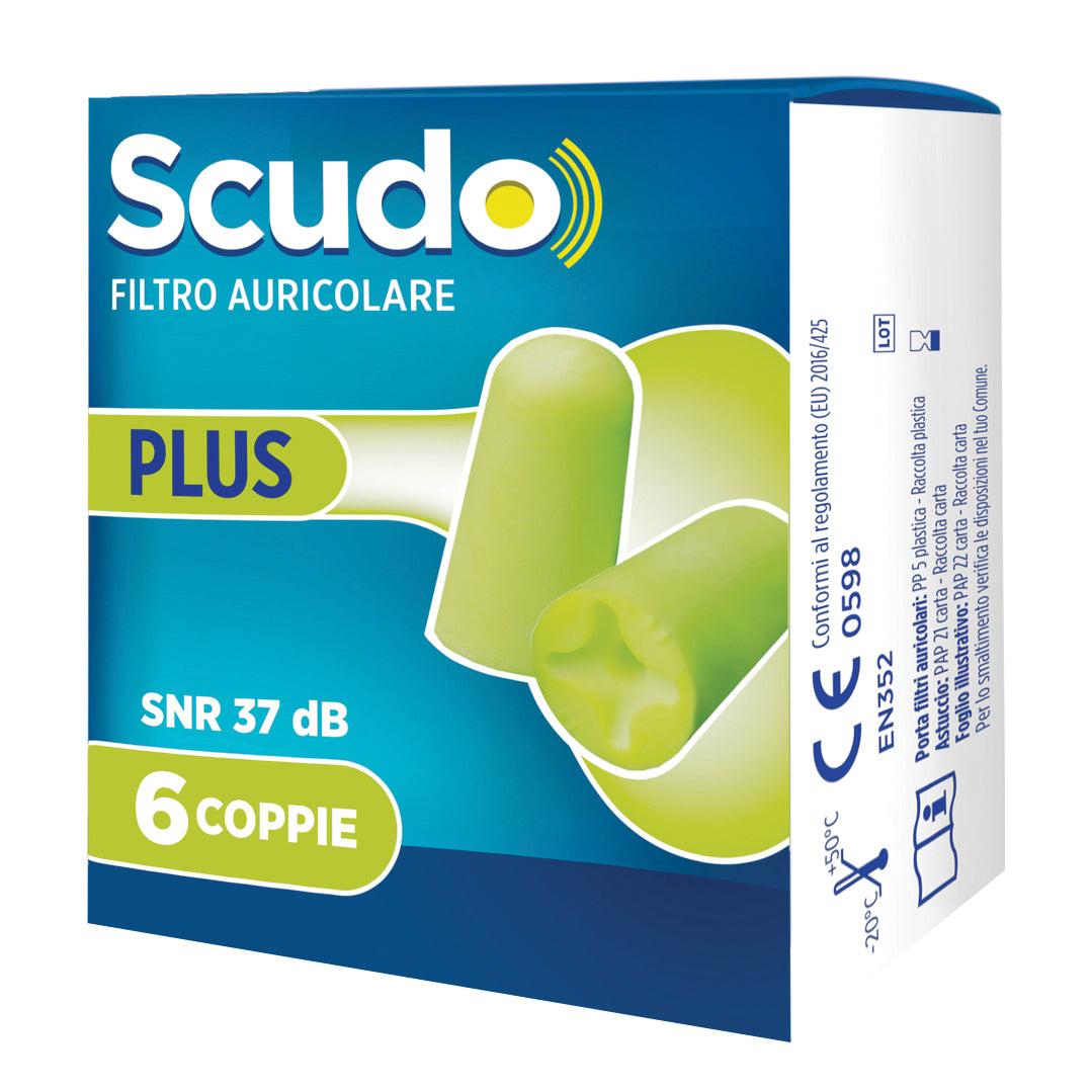 SCUDO FILTRO AURICOLARE PLUS SNR 37 DB 5-11MM 6 PAIA