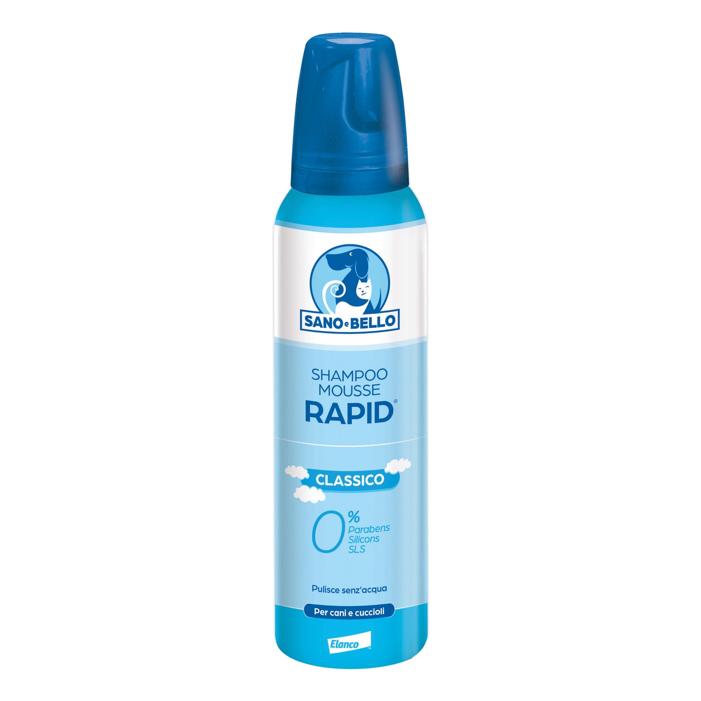 SANO E BELLO SHAMPOO MOUSSE RAPID CLASSICO FLACONE 300 ML PER LAVAGGIO SENZ'ACQUA