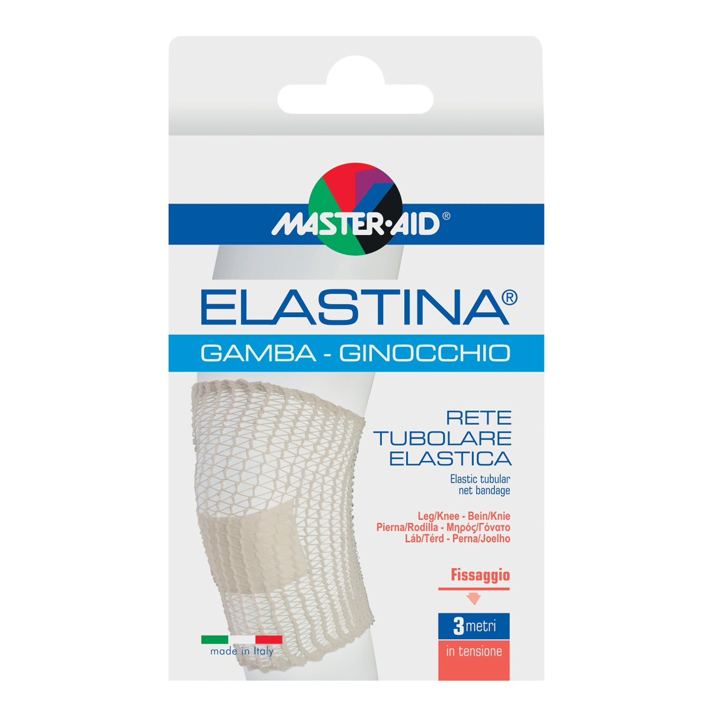 RETE TUBOLARE ELASTICA IPOALLERGENICA MASTER-AID ELASTINA GAMBA/GINOCCHIO 3 MT IN TENSIONE CALIBRO 5 CM