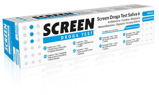 SCREEN DROGA TEST SALIVARE 6 DROGHE TEST ANTIDROGA SALIVA