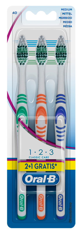 ORALB 123 CLASSIC CARE SPAZZOLINO MANUALE 3 PEZZI