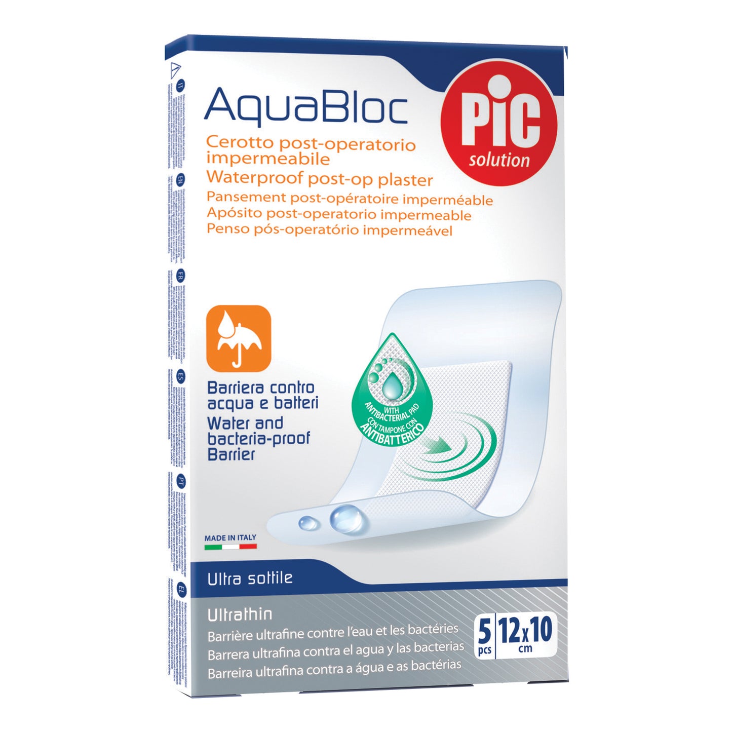 CEROTTO PIC AQUABLOC 10X12 STERILE ANTIBATTERICO 5 PEZZI