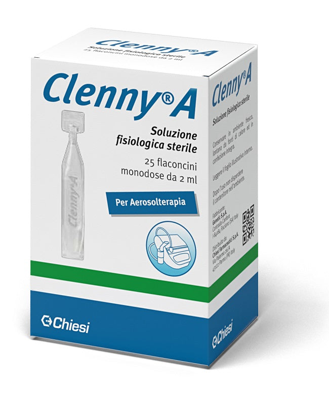 CLENNY A SOLUZIONE FISIOLOGICA STERILE PER AEROSOLTERAPIA 25 FLACONCINI MONODOSE DA 2 ML