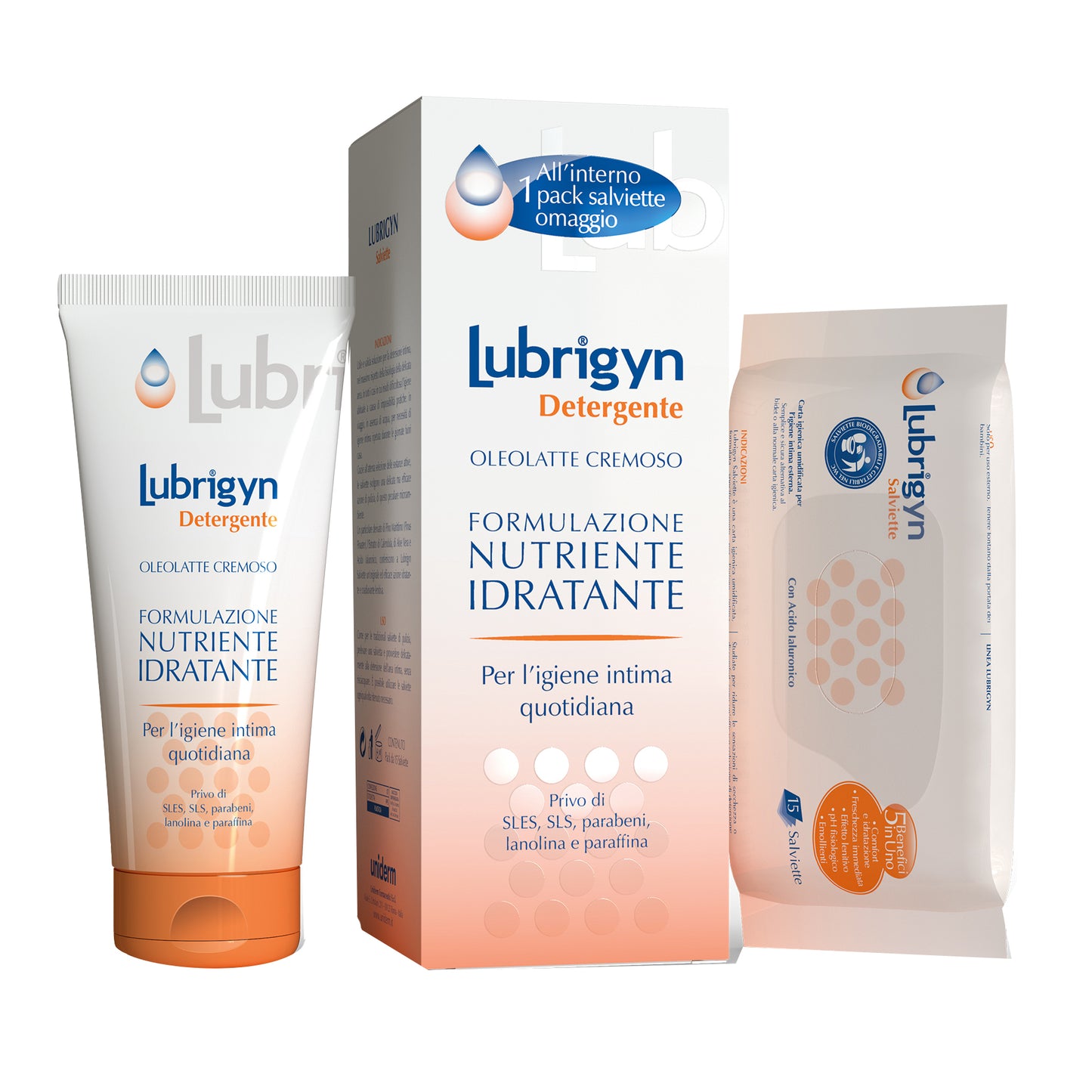 LUBRIGYN COFANETTO DETERGENTE 200 ML + 15 SALVIETTINE