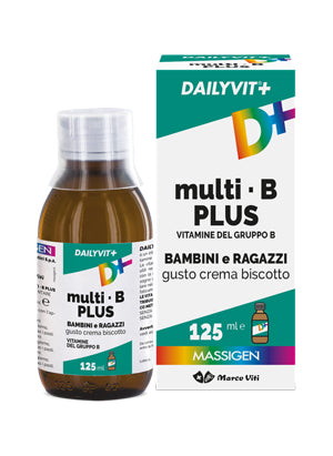 Massigen Dailyvit Multi B Plus 125ml -Integratore di Vitamine del gruppo B per bambini gusto crema biscotto