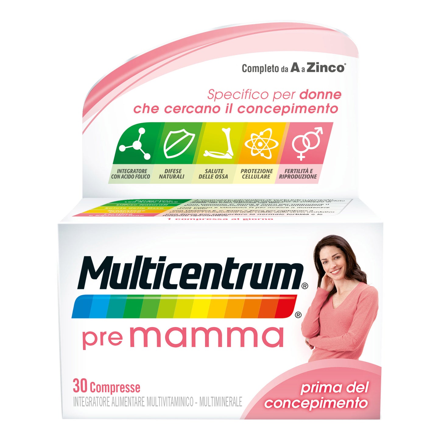 Multicentrum Pre Mamma 30 compresse -Integratore alimentare multivitaminico multiminerale