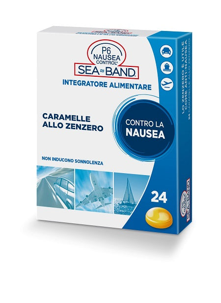 P6 NAUSEA CONTROL CARAMELLE ANTI NAUSEA VIAGGIO ALLO ZENZERO 24 PEZZI