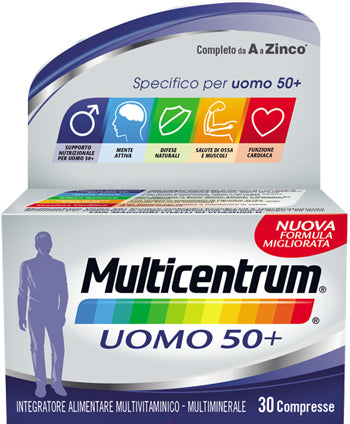 Multicentrum Uomo 50+ 30compresse Integratore alimentare multivitaminico e multiminerale