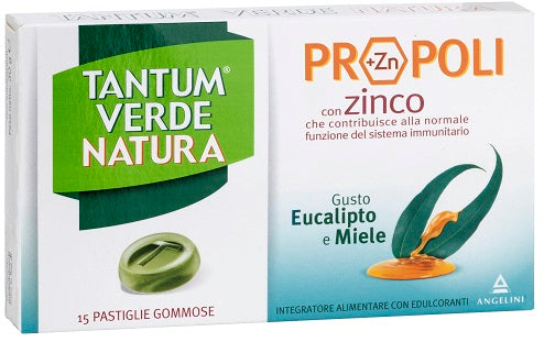 Tantum Verde Natura 15 Pastiglie gommose Eucalipto e Miele 30g