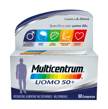 Multicentrum Uomo 50+ 60 compresse Integratore alimentare multivitaminico e multiminerale