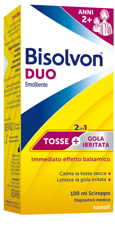 Bisolvon Duo Emolliente 100ml per il trattamento della tosse secca e la gola irritata