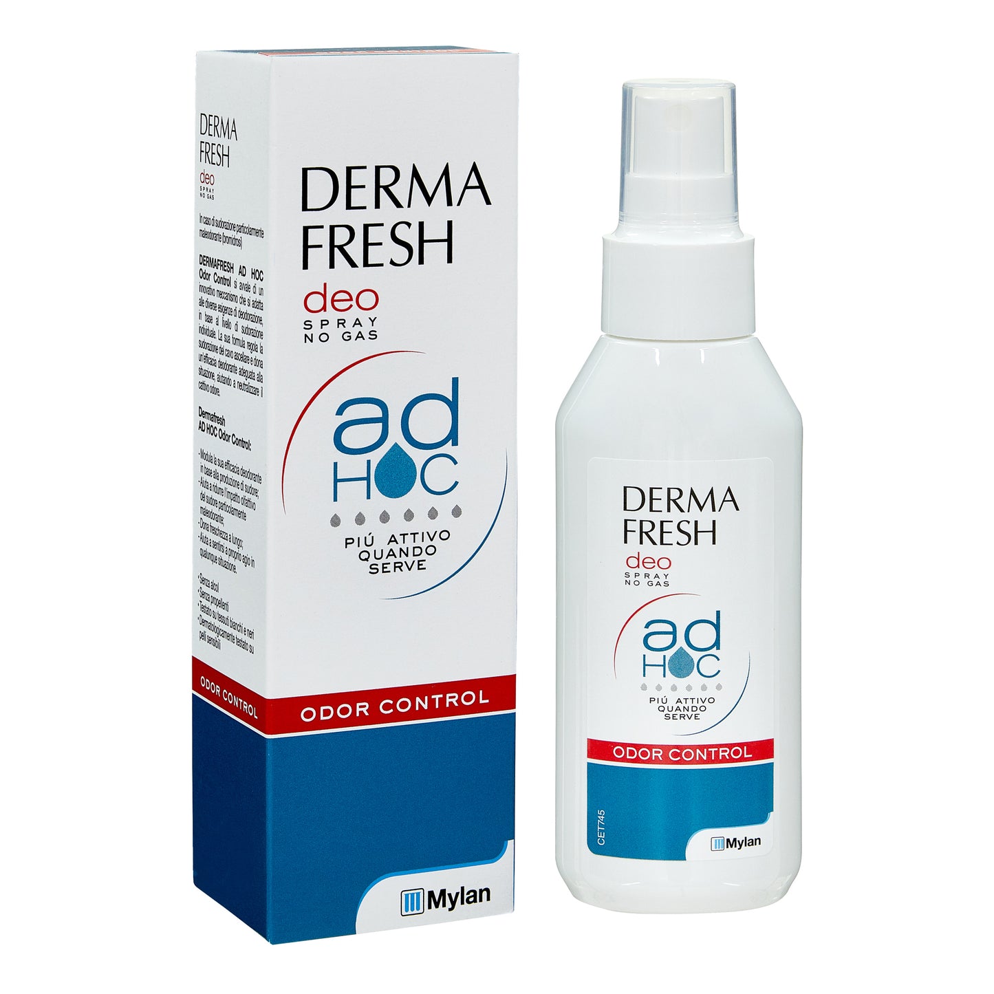DERMAFRESH DEO SPRAY NO GAS AD HOC ODOR CONTROL DEODORANTE 100 ML