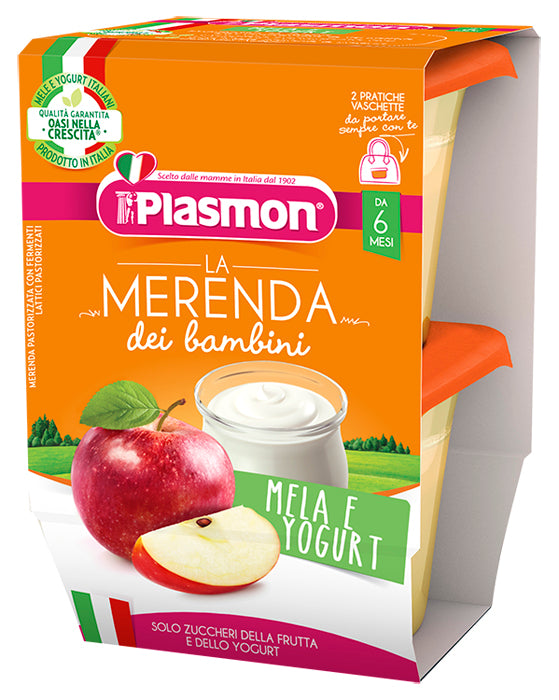 PLASMON LA MERENDA DEI BAMBINI SAPORI DI NATURA MELA YOGURT ASETTICO 2 X 120 G