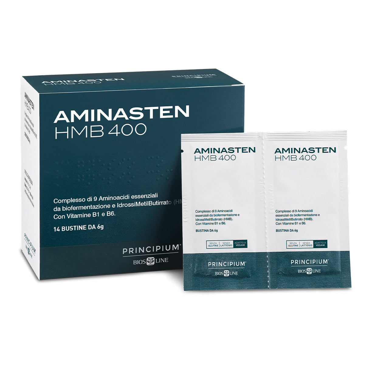 Biosline Principium Aminasten HMB400 14 bustine Integratore di Aminoacidi essenziali