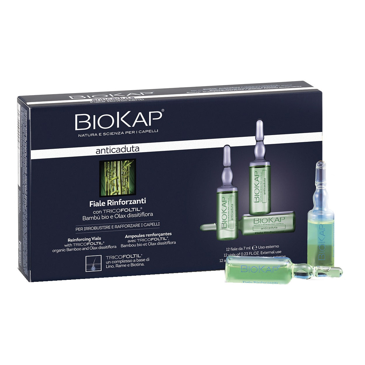 BIOKAP FIALE RINFORZANTI ANTICADUTA CON TRICOLTIL 12 PEZZI DA 7 ML NEW