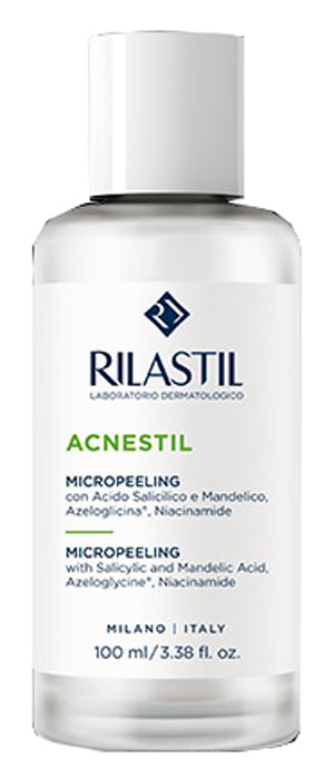 Rilastil Acnestil Micropeeling lozione esfoliante viso corpo con acido salicilico, acido mandelico,azeloglicina e niacinamide 100ml