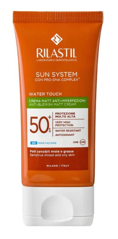 Rilastil Sun System Water Touch Crema solare viso Mat SPF50+ anti imperfezioni 50ml