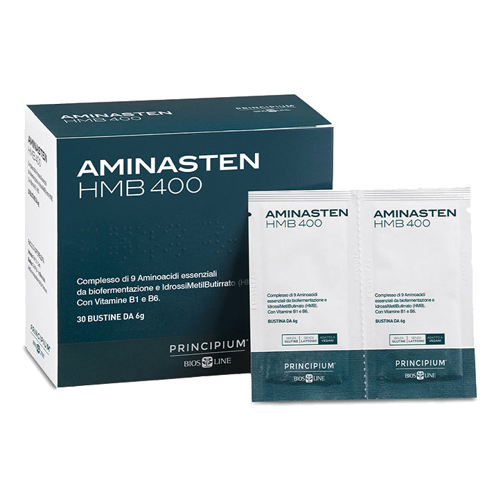 Biosline Principium Aminasten HMB400 30 bustine Integratore di Aminoacidi Essenziali