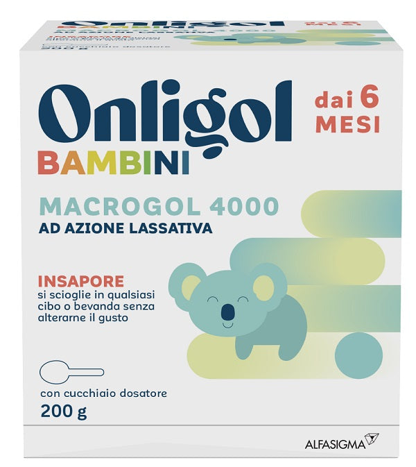 Onligol bambini polvere 200g Macrogol 4000 ad azione lassativa