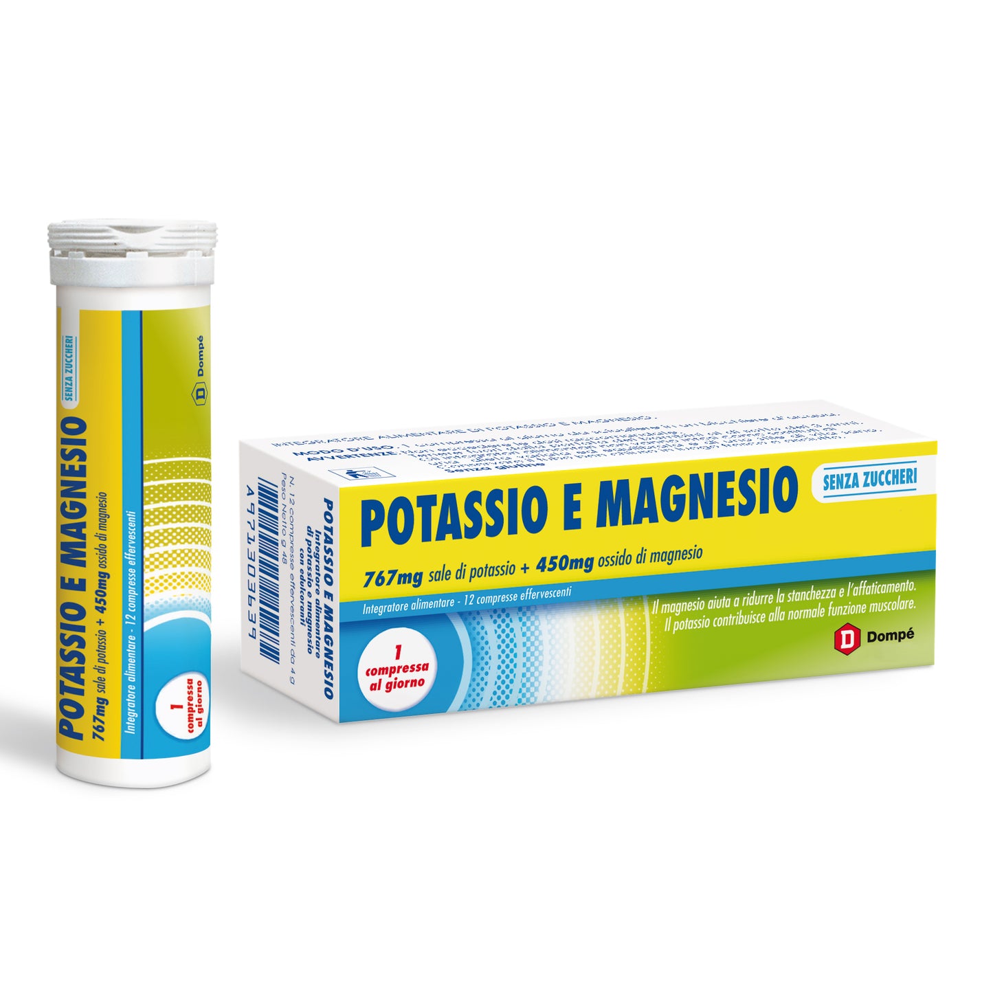 DOMPE' POTASSIO E MAGNESIO SENZA ZUCCHERO 12 COMPRESSE