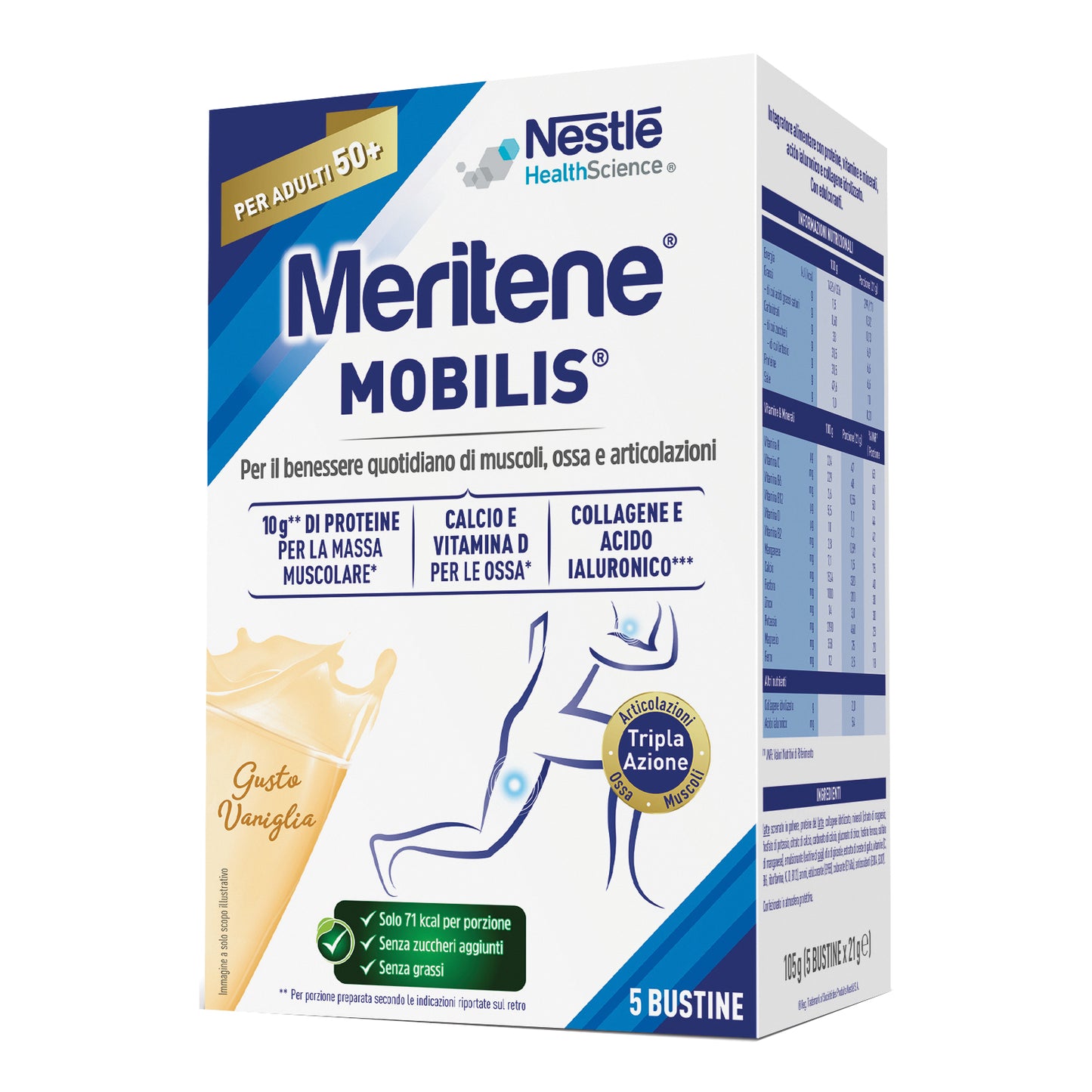 Meritene Mobilis Vaniglia 10 buste integratore per il supporto di ossa,muscoli ed articolazioni