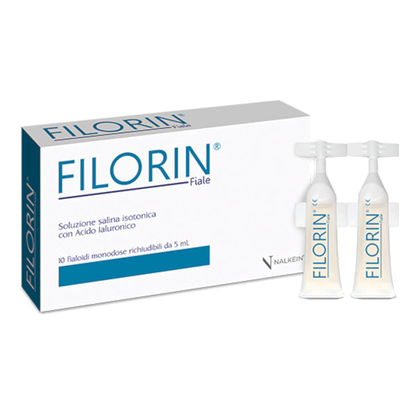 FILORIN FIALE SOLUZIONE SALINA ISOTONICA CON ACIDO IALURONICO 0,9% PER USO INALATORIO 10 FIALOIDI MONODOSE RICHIUDIBILI DA 5 ML