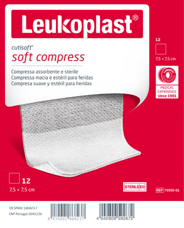 GARZA IDROFILA COMPRESSA CUTISOFT TESSUTO NON TESSUTO 7,5X7,5 CM 12 PEZZI