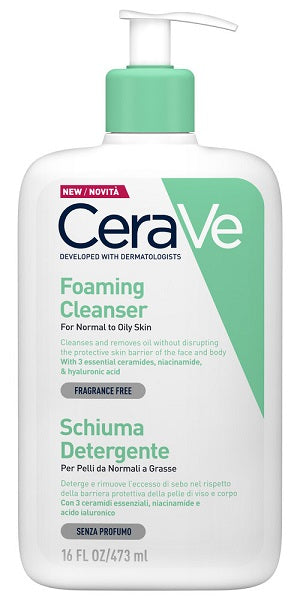 Cerave Schiuma Detergente viso per pelli da normali a secche 473ml
