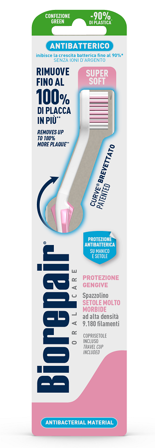 BIOREPAIR ORAL CARE ANTIBATTERICO SPAZZOLINO PIU' COMFORT PROTEZIONE GENGIVE SETOLE SUPER SOFT