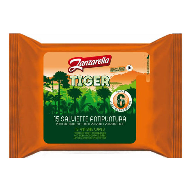 ZANZARELLA TIGER ANTIPUNTURA 15 SALVIETTE