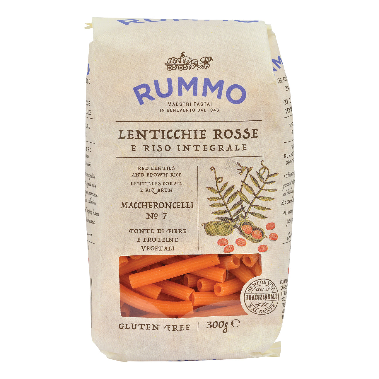 RUMMO MACCHERONCELLI N 7 LENTICCHIE ROSSE E RISO INTEGRALE 300 G